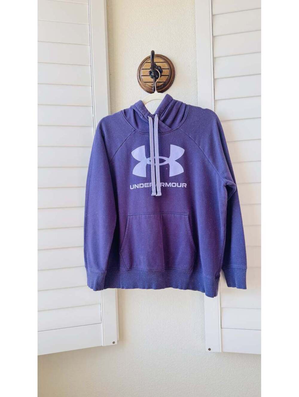 Under Armour Purple Speckled Logo Pullover Hoodie - Size M